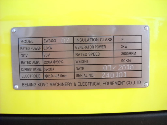 KOVO GASOLINE WELDER GENERATOR EW240G 90 KG Gewicht voor pijpleidingen