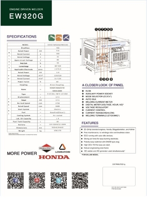 DC MOTOR KOVO EW320G Gasoline welding generator machine voor Groupe Autonome De Soudage